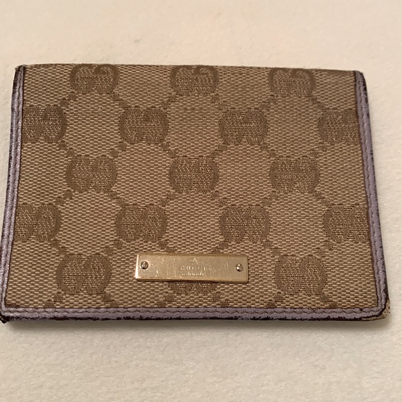 Gucci Tan and Brown Monogram Card Holder-Used Condition - Picture 1 of 11